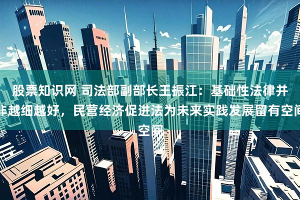 股票知识网 司法部副部长王振江：基础性法律并非越细越好，民营经济促进法为未来实践发展留有空间