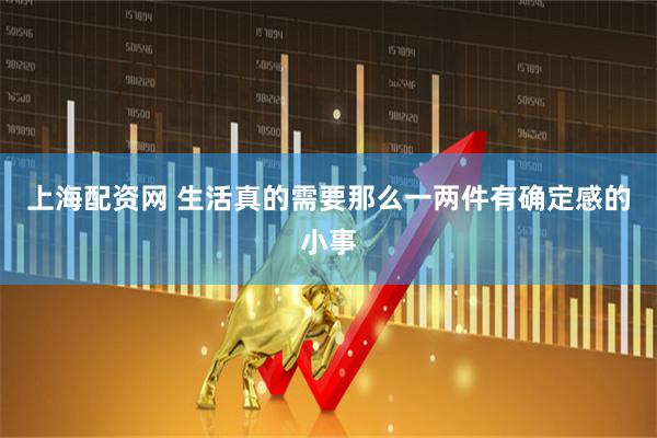 上海配资网 生活真的需要那么一两件有确定感的小事